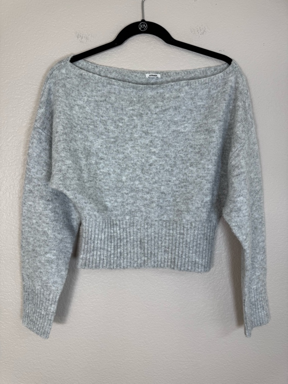 Garage Spongy Off The Shoulder Sweater in Gray Mix Medium $50 - Picture 5 of 7